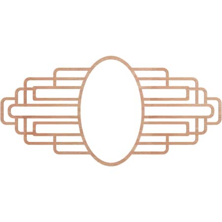 Ekena Millwork Elizabeth Wood Fretwork Pierced Ceiling Medallion, Cherry, 36"W x 18"H x 9 7/8"IW x 17"IH x 3/8"T CMWP36X18X0375EBCH